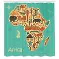thumbnail image 3 of Ambesonne Africa Shower Curtain, Savannah Map Tribal, 69"Wx75"L, Burnt Sienna Pale Yellow, 3 of 3
