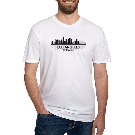 CafePress - Los Angeles Skyline Fitted T Shirt - Fitted T-Shirt, Vintage Fit Soft Cotton Tee