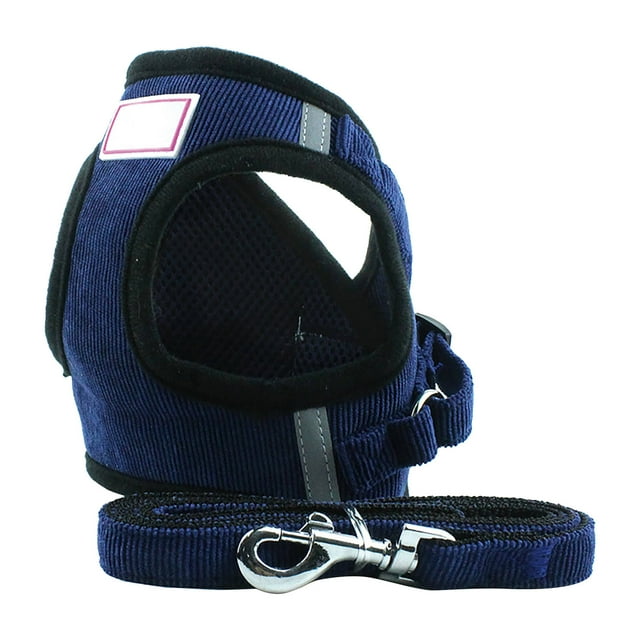 asddcavvf Dog Step In Harness and Leads Sets No Pull Adjustable Reflective Soft Mesh Corduroy Vest H
