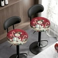 thumbnail image 2 of Renewold Snowman Red Stretch Seat Cover for Round Stool 13-15 Inch Breathable Bar Stool Slipcover Dustproof Vanity Seat Slipcover Christmas Decor, 2 Count, 2 of 5