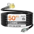thumbnail image 1 of Cable de alimentación Deeklify de 15 A, 1875 W, 50 pies, calibre 12, impermeable, 1 of 7