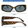 thumbnail image 3 of FEISEDY Creative Rectangle Sunglasses Women Fashion Thick Frame UV400 Protection B2462, 3 of 15