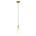 thumbnail image 2 of Evelyn&Zoe Verona 7" Wide Pendant with Glass Shade in Brushed Brass/White Milk, 2 of 9