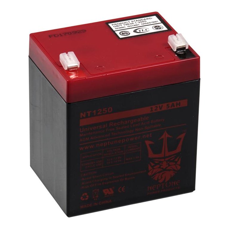 Neptune Power Products 12V 5Ah Sealed Lead Acid Battery – Replaces UB1245, UB1250, PS1250 – F1 Terminals