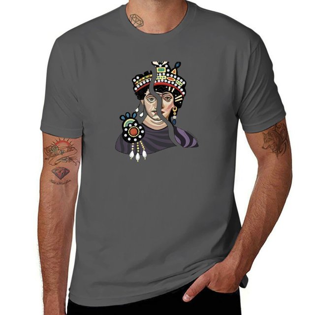 Camiseta de Justiniano y Teodora, ropa de anime, camisetas negras para hombre, camisetas casuales y elegantes