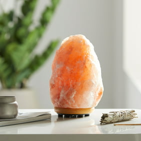 Himalayan Salt Lamp - Natural Hand Carved Himalayan Orange Salt Lamp, 5-7 lbs