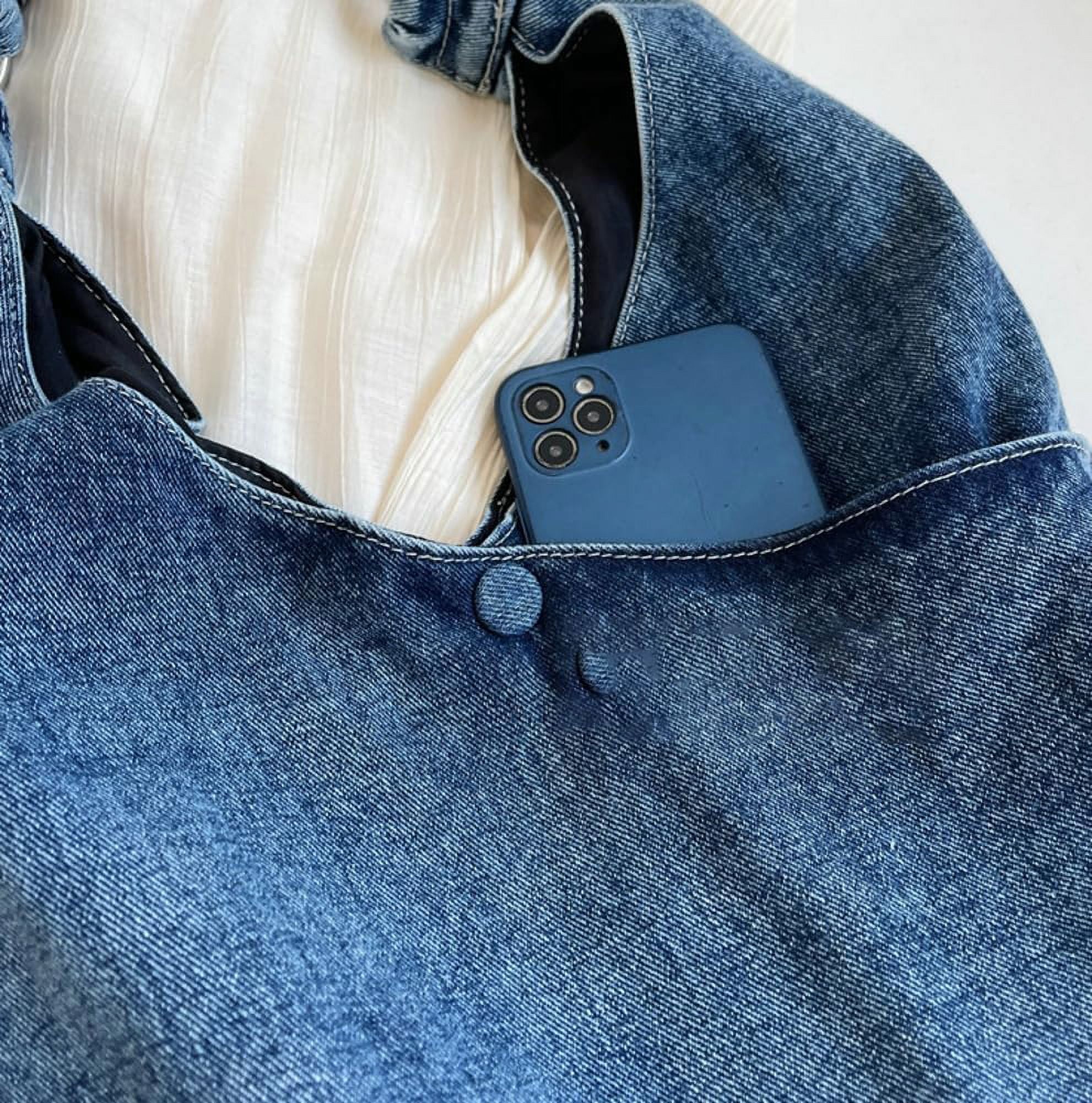 Municipal Shoulder Bag for Women Casual Denim Purse Hobo Bags Tote Bag Retro Crossbody Bag Handbags