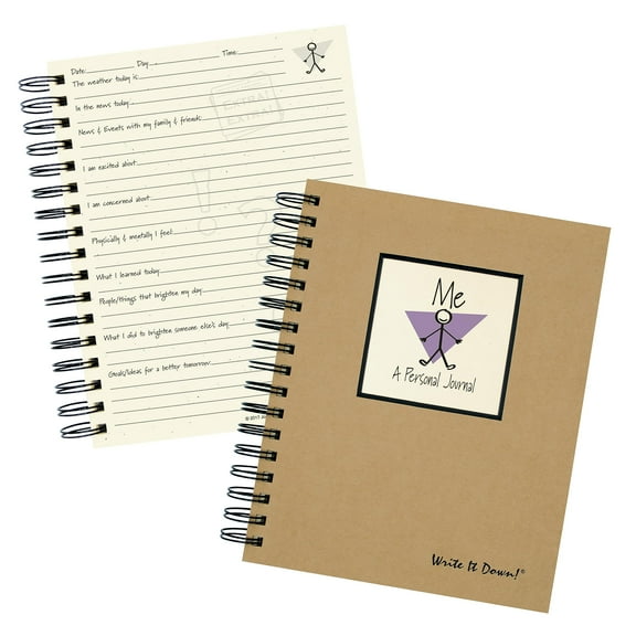 ME, A Personal Journal - Kraft Hard Cover (prompts on every page, recycled paper, read more...)