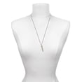 thumbnail image 3 of Delight Jewelry Goldtone Mini April - Clear Crystal Heart Silvertone Always My Sister Bar Charm Necklace, 23", 3 of 4