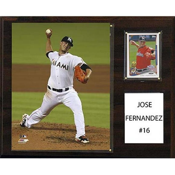 CandICollectables 1215JOSEFERN MLB Plaque de Joueur Jose Fernandez Miami Marlins de 12 x 15 Po