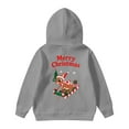 thumbnail image 5 of SonxaHe Toddler Girl Boy Hoodies Christmas Cartoon Print Long Sleeved Sweatshirt Kids Soft Holiday Party Casual Hoodies Gray,Sized 3-4, 5 of 6