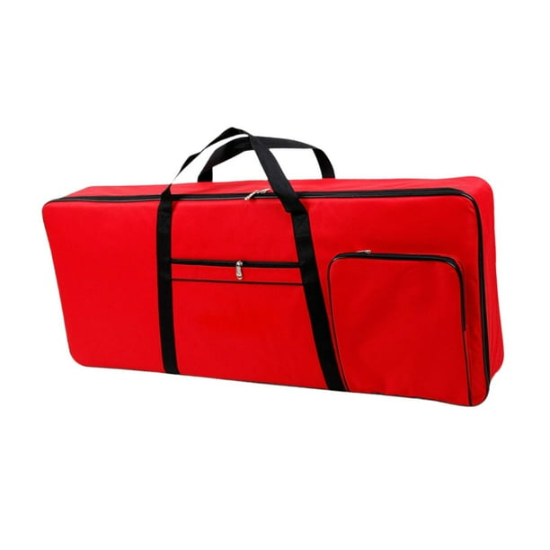 Bolsa para teclado de 61 teclas, funda protectora de almacenamiento, funda de transporte, bolsa de piano gruesa rojo