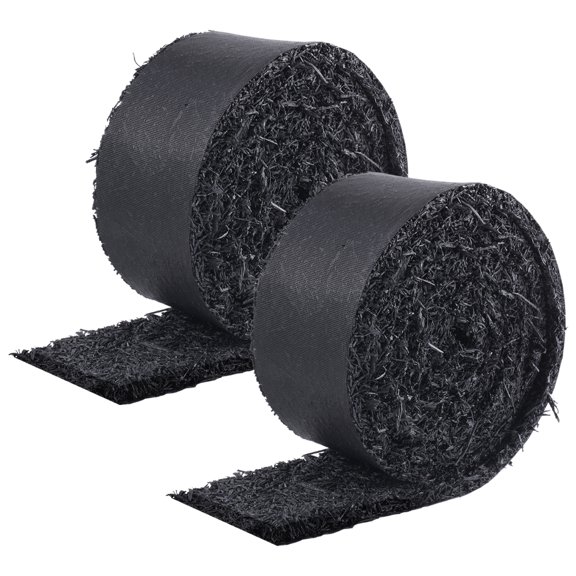 KFFKFF Landscaping Rubber Mulch, Duo Pack of Recycled Rubber Mulch Mats Measuring 120 x 4.5 inches, Enduring Rubber Walkway, Authentic Black Mulch Garden Border for Plant, Vegetable Garden Protection