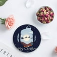 thumbnail image 2 of FMSHPON Merry Christmas Santa Claus Set of 8 Round Coaster for Drinks, Absorbent Ceramic Stone Coasters Cup Mat with Cork Base for Home Kitchen Room Coffee Table Bar Decor, 2 of 4