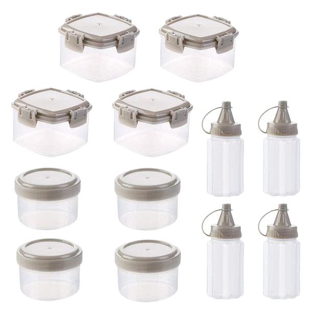 FELTECHELECTR 12 recipientes para especias, dispensadores de sal, pequeños recipientes para salsas y cajas para condimentos de cocina.