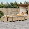 thumbnail image 1 of vidaXL 17 Piece Garden Dining Set with Cushions Beige Poly Rattan, 1 of 5