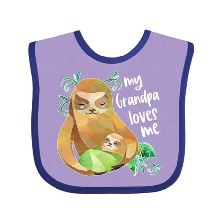 

Inktastic My Grandpa Loves Me Cute Sloth and Baby Gift Baby Boy or Baby Girl Bib