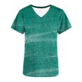 thumbnail image 4 of Fiudx Liquidación de Ahorros de Verano Top de Trabajo Informal con Cuello En V y Manga Corta Estampado a La Moda para Mujer, 4 of 4