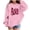 Pink, variant on Lorytime Valentine Cute Hoodies for Girls Kids Long Sleeve Crewneck Sweatshirts Letters Tops with Pocket Loose Tops