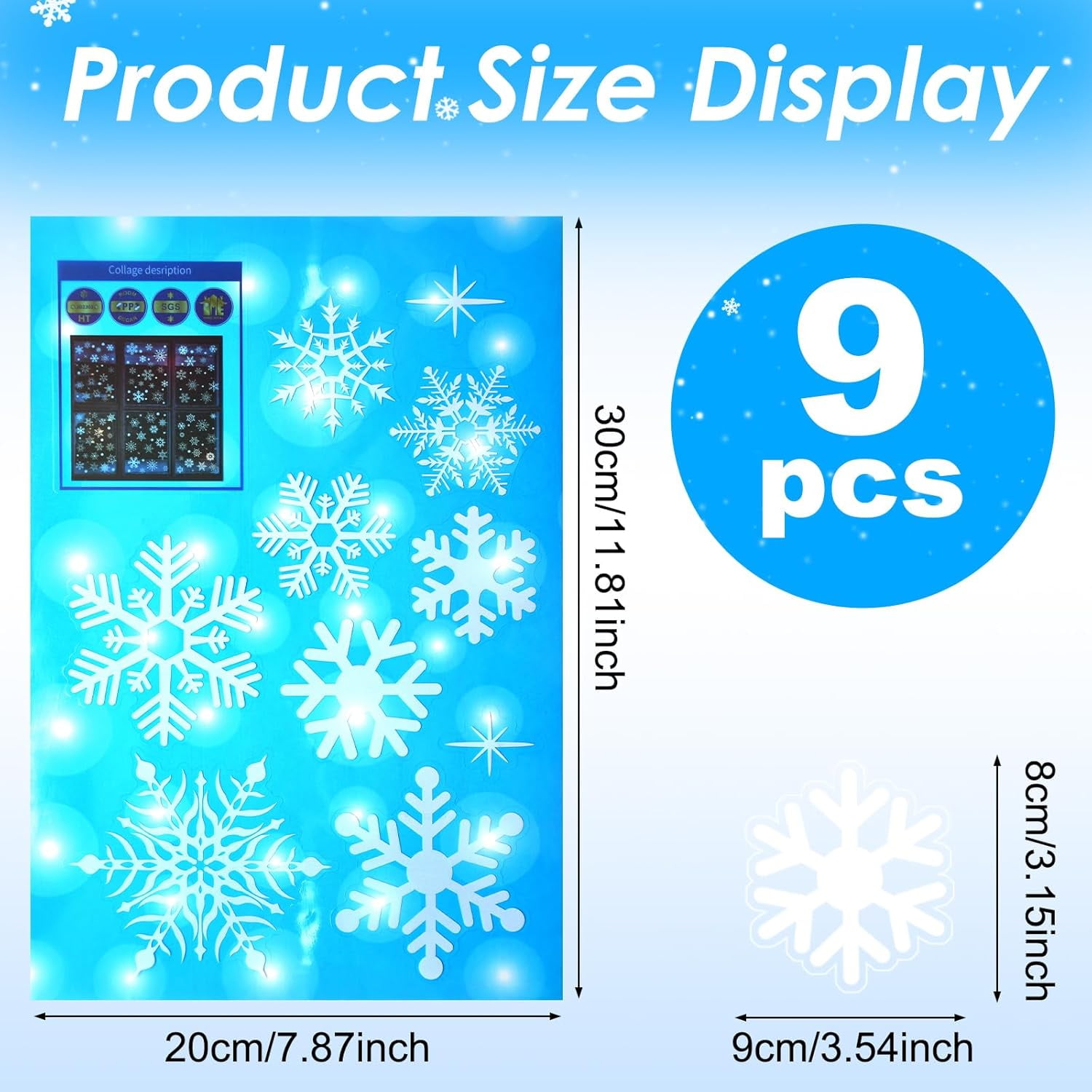 155 Pieces White Snowflake Window Clings for Glass Windows Christmas Decorations Indoor - DIY Snowflakes Vinyl Clings Window Decal Stickers Winter Wonderland Holiday Xmas Ornaments Decorations