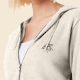 thumbnail image 5 of Dalix UFO Embroidered Fleece Zip Washed Hoodie Cold Fall Winter Women in Bone M Medium, 5 of 5