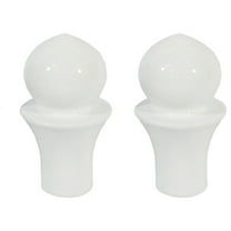 Urbanest Urbanest Set of 2 Toledo Lamp Finial, 2 1/6", Glossy White
