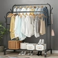 thumbnail image 5 of Clothing Racks for Hanging Clothes,Clothes Rack Heavy Duty with Bottom Shelf and 4 Hooks, 5 of 7