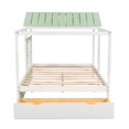 thumbnail image 6 of Full Size Platform Bed with Storage Drawer,Solid Wood Bed Frame with Roof and Window,Playhouse Bed,Montessori Bed,Canopy Bed with 10 Wood Slats Support,No Box Spring Needed, 6 of 7