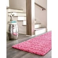 thumbnail image 4 of Unique Loom 3127922 2 ft. 2 in. x 6 ft. 5 in. Solid Shag Runner Rug, Bubblegum Pink, 4 of 5