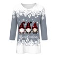 thumbnail image 4 of larppty Christmas Shirts for Women Trendy Xmas Gnome Graphic Tees 3/4 Sleeve Tops Crewneck Blouses Holiday Tshirts (Light Gray, M), 4 of 4