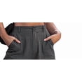 thumbnail image 4 of Tqcoqu Womens High Waisted Cargo Pants Wide Leg Casual Pants Trousers with Pockets,Dark Gray,Women's XS-XL, 4 of 5