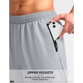 thumbnail image 4 of Pantalones cortos para correr Pudolla para hombre, entrenamiento, atlético, color gris XL, 4 of 7