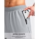 thumbnail image 4 of Pantalones cortos para correr Pudolla para hombre, entrenamiento, atlético, color gris XL, 4 of 7