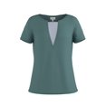 thumbnail image 4 of T-shirt à Manches Courtes en jersey Doux et Confortable pour Femmes avec Forme de Col en V Synthétique, 4 of 5