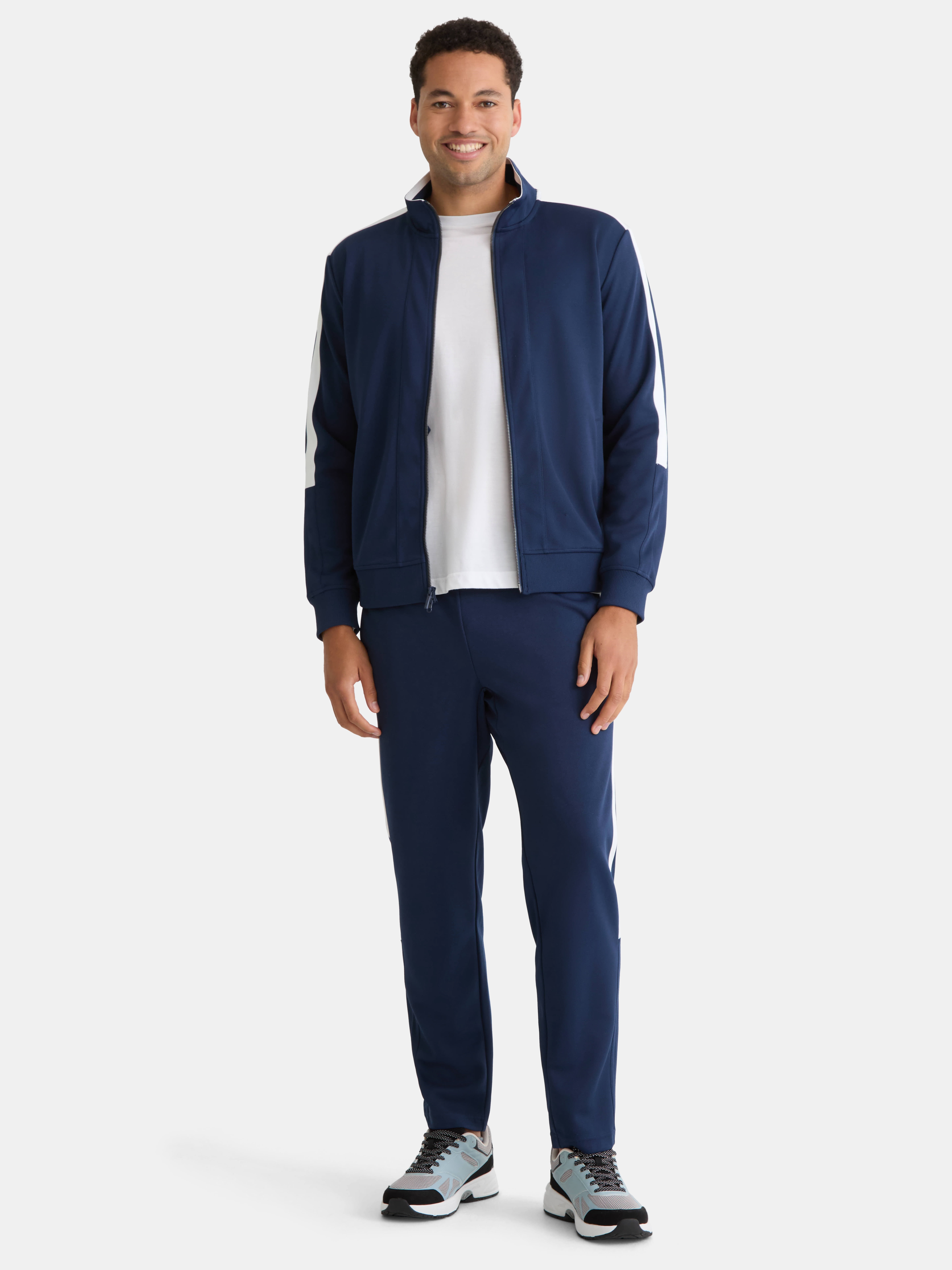 Athletic Works Men's and Big Men's Tricot Track Pants with Side Stripes, Sizes S-3XLT