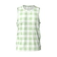 thumbnail image 2 of Easygdp Pistachio Green Checkboard Men's Mesh Basketball Jersey Quick Drying Sleeveless Shirts Fitted Muscle Tank Tops Sport Round Neck T-Shirt - Small, 2 of 9