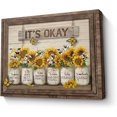 thumbnail image 1 of Sunflower Wall Art Canvas Print Wall Decor It''S Okay Quotes Painting Framed Modern Artwork for Living Room Bedroom Bathroom Office Home Decor 12x16 In, 1 of 6