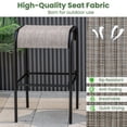 thumbnail image 4 of Spaco Set of 4 Patio Metal Bar Stools with High-Strength Metal Frame, Stylish 30" Metal Bar Stools with Curved Fabric Seat, 4 Pieces Metal Bar Stools for Outdoor as Garden, Patio, Gray, 4 of 5