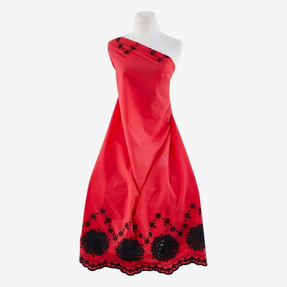 Zelouf Sparkle Eyelet Embroidery Double Border  , Sewing, DIY, Crafts Fabric by the Yard, Cherry Bliss, 3 Yard