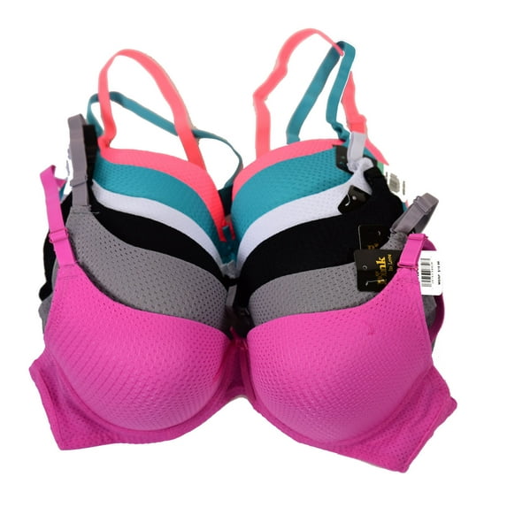 Women Bras 6 pack of Lightly Padded Bra B cup C cup (8828), Size 32B (X8828)