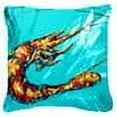 thumbnail image 2 of Carolines Treasures MW1100PW1818 Shrimp Teal Shrimp Canvas Fabric Decorative Pillow  18H x18W multicolor, 2 of 2