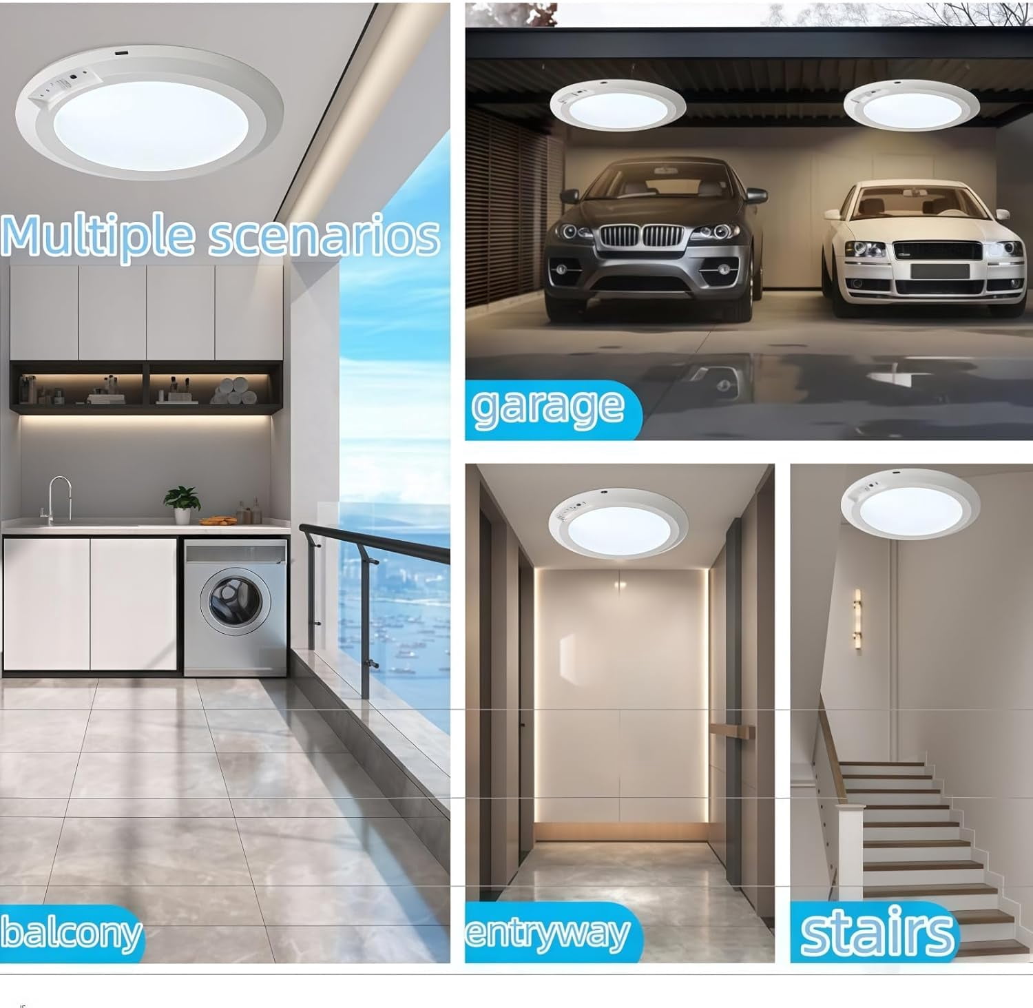 Rechargeable Motion Sensor Ceiling Light with Remote - Magnetic Wireless Ceiling Light Battery Power,3 Colors Magnetic Wireless Pot Lights Ceiling for Closet Shower Pantry Shed Hallway (2PCS)