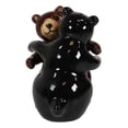 thumbnail image 3 of Ceramic Black And Grizzly Brown Bears Hugging Dancing Salt And Pepper Shakers, 3 of 9