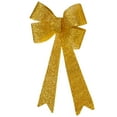 thumbnail image 4 of Northlight Tinsel 4-Loop Bow Christmas Decoration - 16" - Gold, 4 of 9