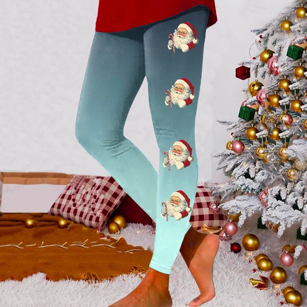 WILLBEST Leggings de Yoga de Cintura Alta para Mujer, Suaves, Elásticos, con Estampado Navideño, con Bloques de Color, Cómodos para Fitness Y Running 2622 Extra Grande