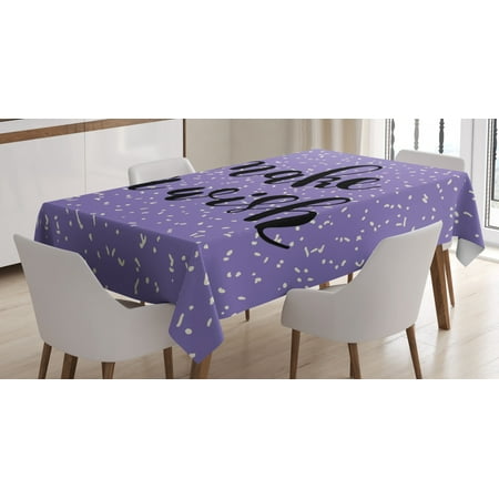 

Quote Tablecloth Brush Calligraphy Make a Wish Quote Uplifting Composition on Violet Background Rectangular Table Cover for Dining Room Kitchen 60 X 90 Inches Violet Black by Ambesonne
