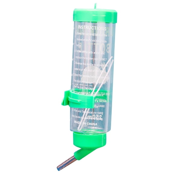 Pet Water Bottle With Ball Bearing, Leak-Proof Design, 250Ml Capacity (Green) - For Rabbits, Small Animals, Cage Use, Easy To Install, No Drip, Safe Drinking Water Solution
