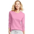 thumbnail image 1 of Hanes T-Shirt Col Rond à Manches Longues pour Femmes, m, Rose Vif, 1 of 3