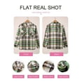 thumbnail image 5 of Dokotoo Boyfriend Jackets for Women Pockets Shacket Green Plaid Blouse Plus Size Blouses for Fall, 5 of 7