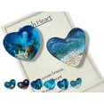 thumbnail image 1 of Corazón de bolsillo de vidrio para playa, adorno de corazón de vidrio oceánico hecho a mano con fusión de mar natural, ficha de bolsillo de corazón de vidrio fusionado, mini ficha linda y duradera con, 1 of 7